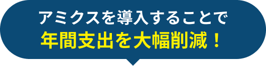 アミクスを導入することで年間支出を大幅削減！